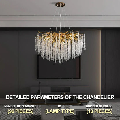 Lámpara de techo de cristal DecorBites™ para dormitorio y sala de estar