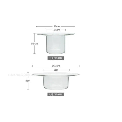 DecorBites™ Cute Straw Hat Glass Bowl for Desserts and Fruits