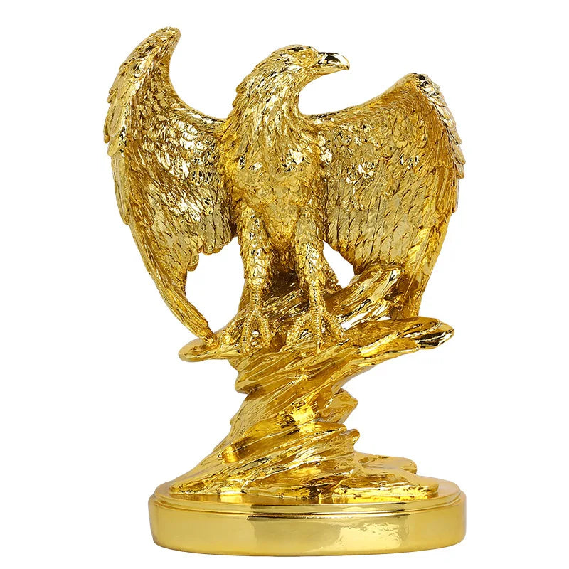 DecorBites™ Golden Eagle Wings Spread Resin Statue Home & Office Decor Art Craft