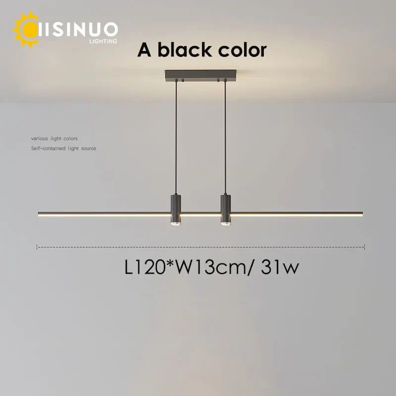 DecorBites™ Adjustable LED Pendant Light in Black/Gold for Office Dining Living Room