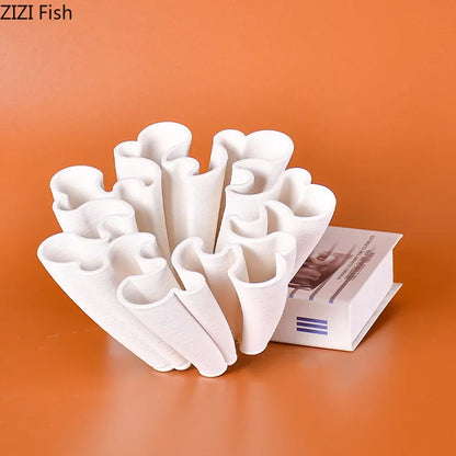 DecorBites™ Ceramic Vase Plant Pots White Porcelain Floral Desk Decor Crafts Flower Pots