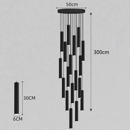 DecorBites™ Crystal Chandelier Stair Pendant Lamp Living Room Lights Interior Lighting