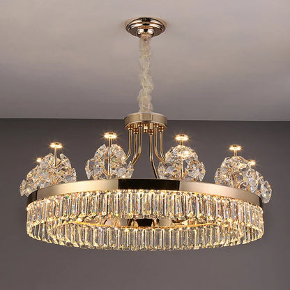 DecorBites™ Crystal Chandelier: Postmodern Light Luxury Double-Layer Pendant for Home Living Room