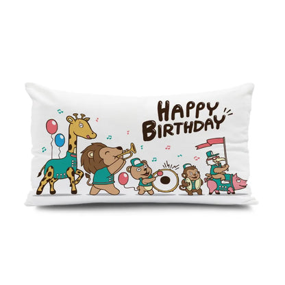 DecorBites™ Dinosaur Animal Happy Birthday Pillowcase - Children's Home Decor - Short Velvet