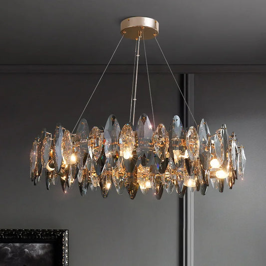 DecorBites™ Crystal Ceiling Chandelier: Modern Luxury E14 Lighting Fixture for Home Decor