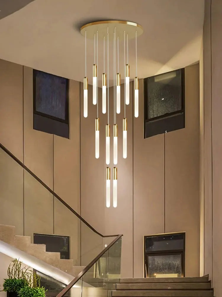 DecorBites™ LED Chandelier: Modern Staircase & Kitchen Pendant Light for Home Decoration