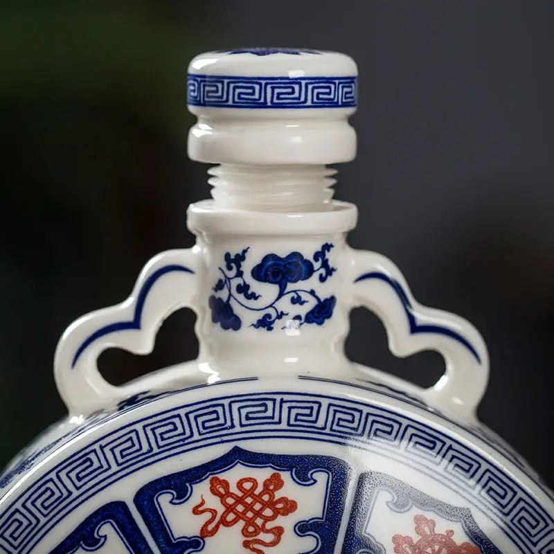 DecorBites™ Blue and White Eight Treasures Ceramic Vase - Home Decor Ornament