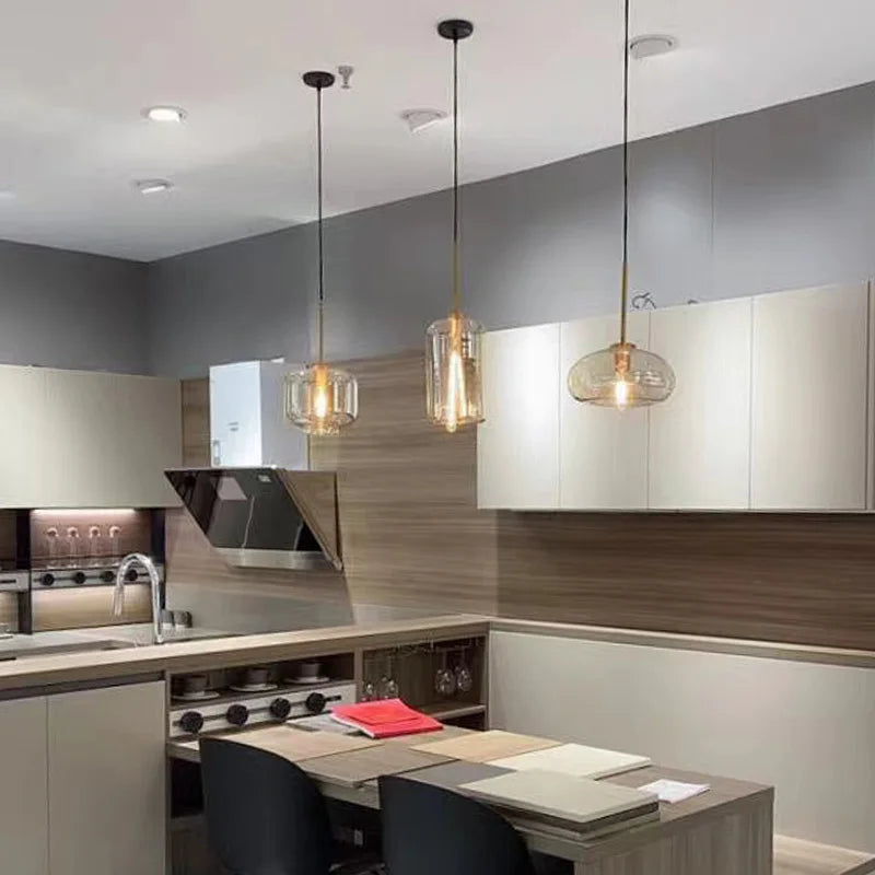DecorBites™ Glass Pendant Lights Dining Kitchen Bar Chandelier