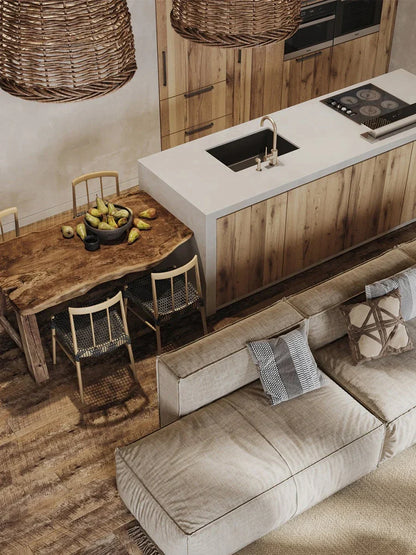 Lámpara colgante DecorBites™ hecha a mano de ratán estilo resort costero - Estilo de vida Wabi Sabi