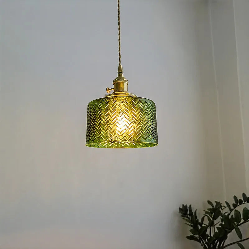 DecorBites™ Green Glass Pendant Light Chandelier - Nordic LED Hanging Lamp for Home Decor