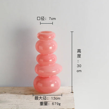 DecorBites™ Terrario de cristal geométrico con forma de pila de guijarros para decoración del hogar