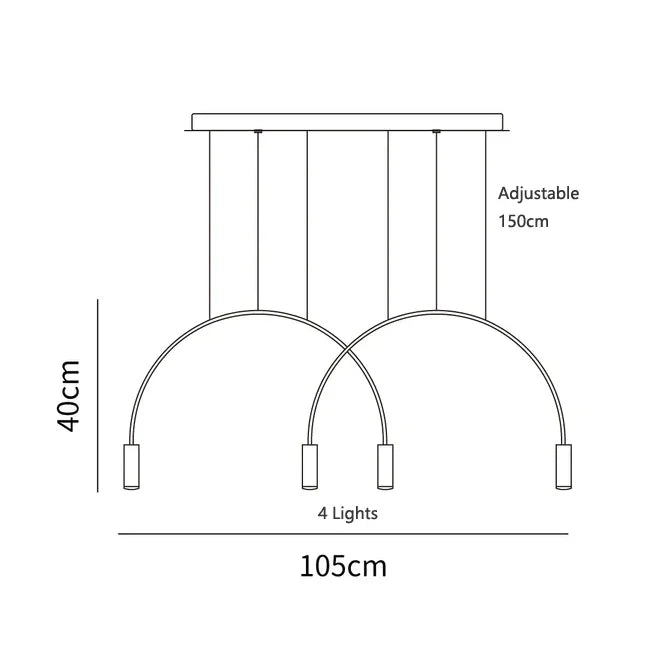 DecorBites™ Arc Pendant Light Chandelier - LED Suspension Lamp for Kitchen Island