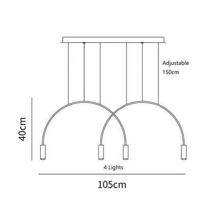 DecorBites™ Arc Pendant Light Chandelier - LED Suspension Lamp for Kitchen Island