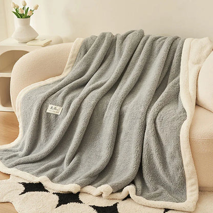 بطانية DecorBites™ من الصوف المرجاني: غطاء أريكة فائق النعومة بمقاس واحد للمكتب، بطانية قيلولة مريحة