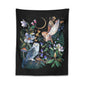 Decobites Owls Night Garden Tapestry Wall Hanging - Psychedelic Moon Magic Plant Flower Tapestries