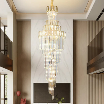 DecorBites™ Light Luxury Rotating Crystal Chandelier for Villa Living Room