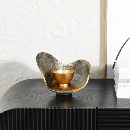 DecorBites™ Gold Geometric Candlestick Bowl - Elegant Home Decor & Centerpiece