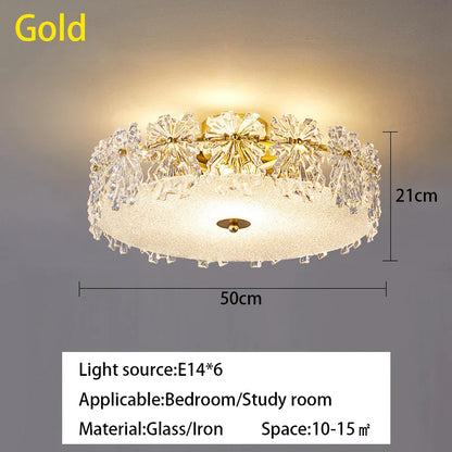 Lámpara de techo DecorBites™ con forma de hoja de arce de cristal para una sala de estar moderna, lujosa y minimalista