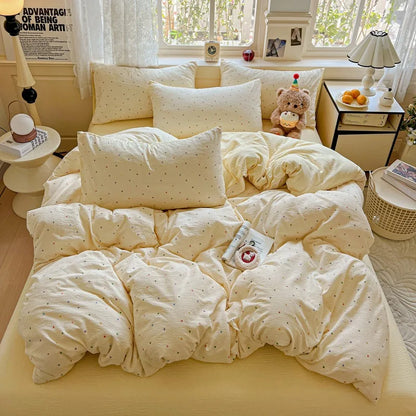 DecorBites™ Cloud Touch Ultra Soft Duvet Cover Set in Sweet Design & Double Layer Yarn