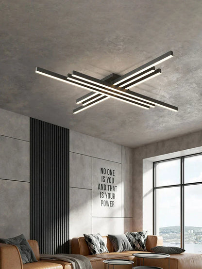 DecorBites™ Black Chandelier LED Ceiling Lamp for Master Bedroom Living Room Energy Saving Light