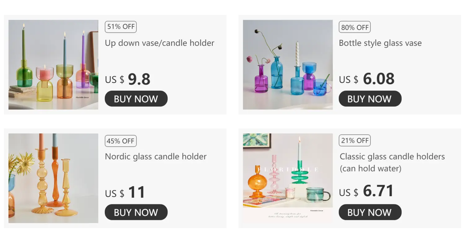 Mini Glass Vase Set for Plants and Candles