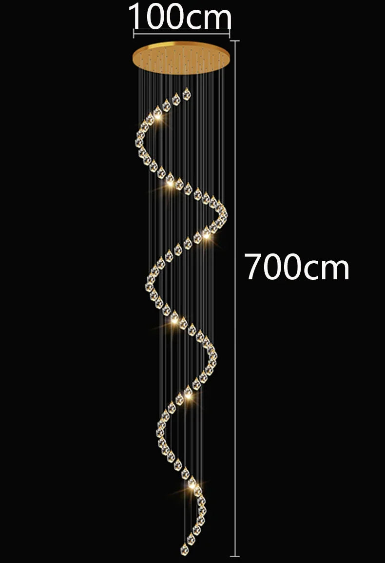 Lámpara colgante de cristal DecorBites™ para escalera, iluminación moderna para sala de estar