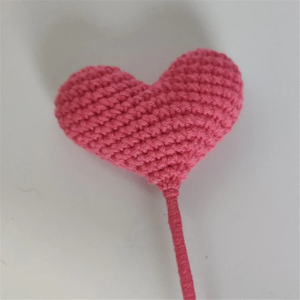 DecorBites™ Heart-Shaped Crochet Flower Bouquet - Handmade Wedding Home Decor & Family Gift