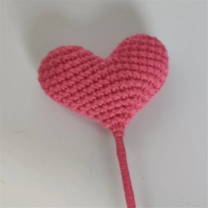 DecorBites™ Heart-Shaped Crochet Flower Bouquet - Handmade Wedding Home Decor & Family Gift