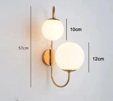 DecorBites™ Gold Glass Ball Wall Sconce LED Round Ball Wall Lamp