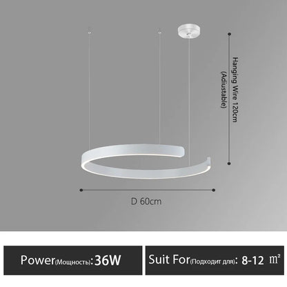 DecorBites™ LED Round Ring Chandelier for Dining Room, Living Room, and Bedroom
