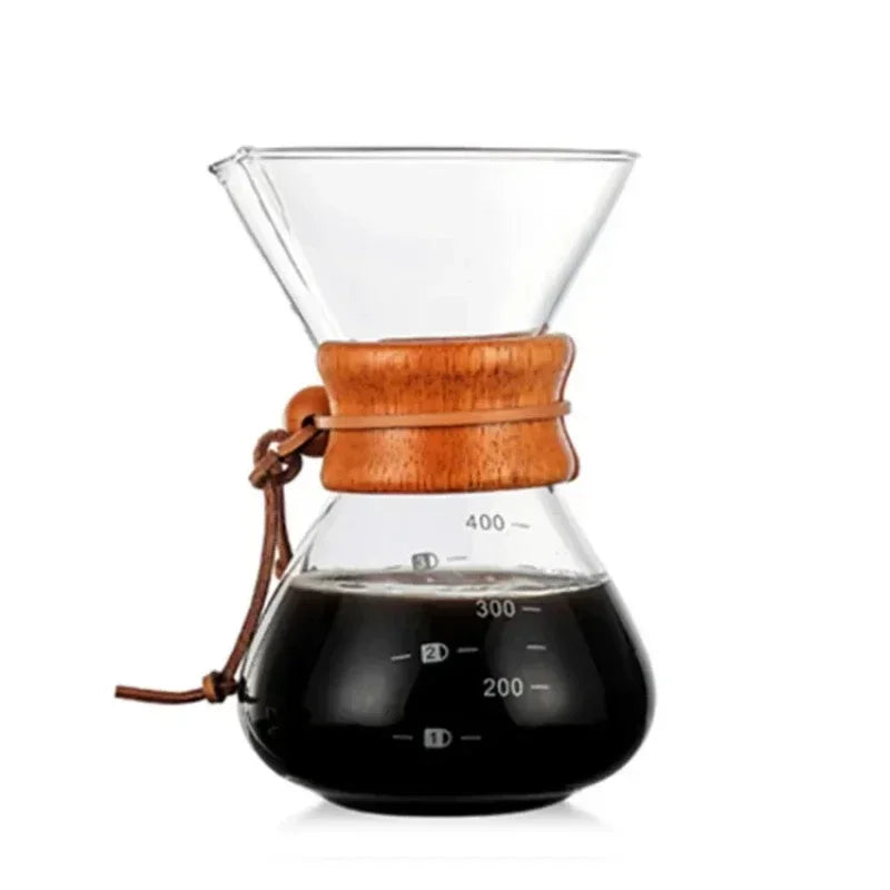 Decorbites™ Glas-Kaffeekanne mit Stahlsieb-Tropffilter für Barista-Pour-Over
