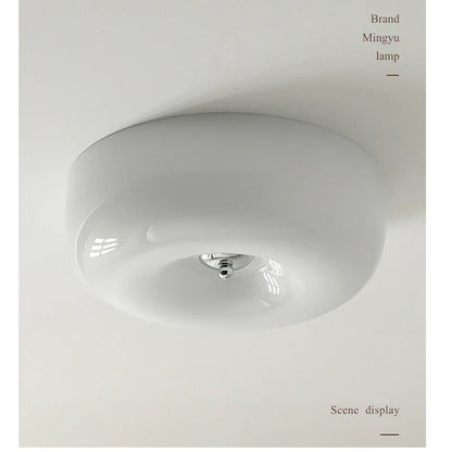 Lámpara de techo DecorBites™ color crema estilo Bauhaus para dormitorio con cristal francés medieval