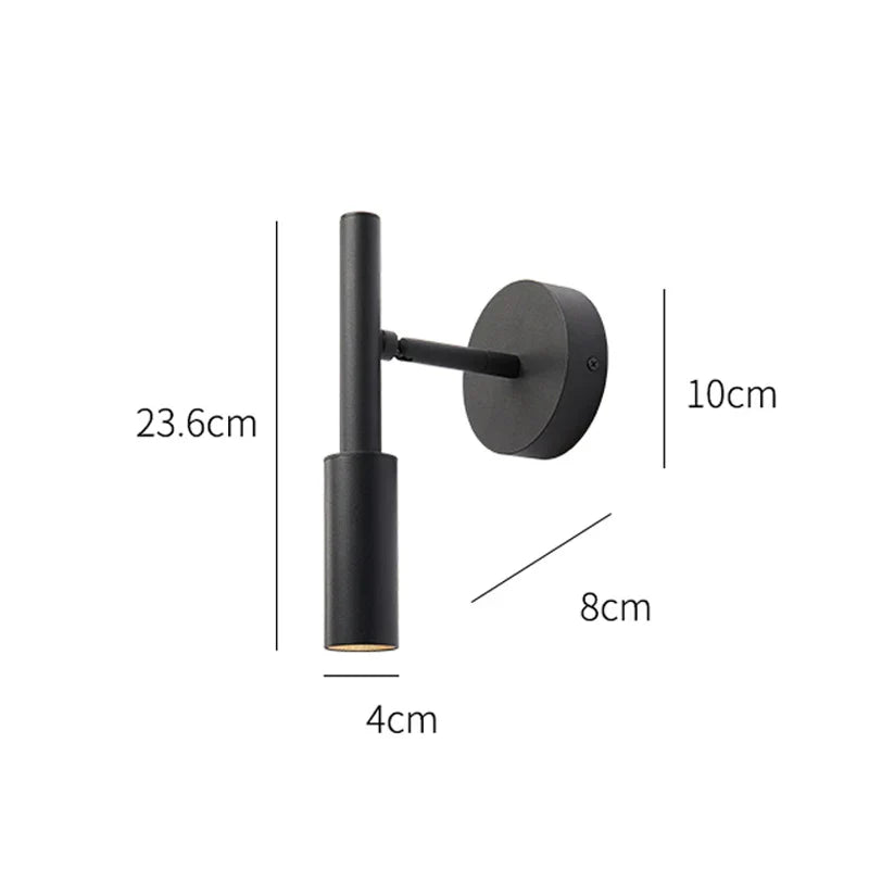 DecorBites™ Adjustable Indoor LED Wall Lamp Spotlight Fixture, Aluminum, Rotatable 350°