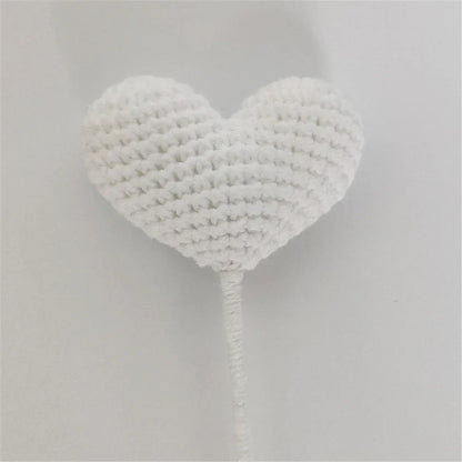 DecorBites™ Heart-Shaped Crochet Flower Bouquet - Handmade Wedding Home Decor & Family Gift