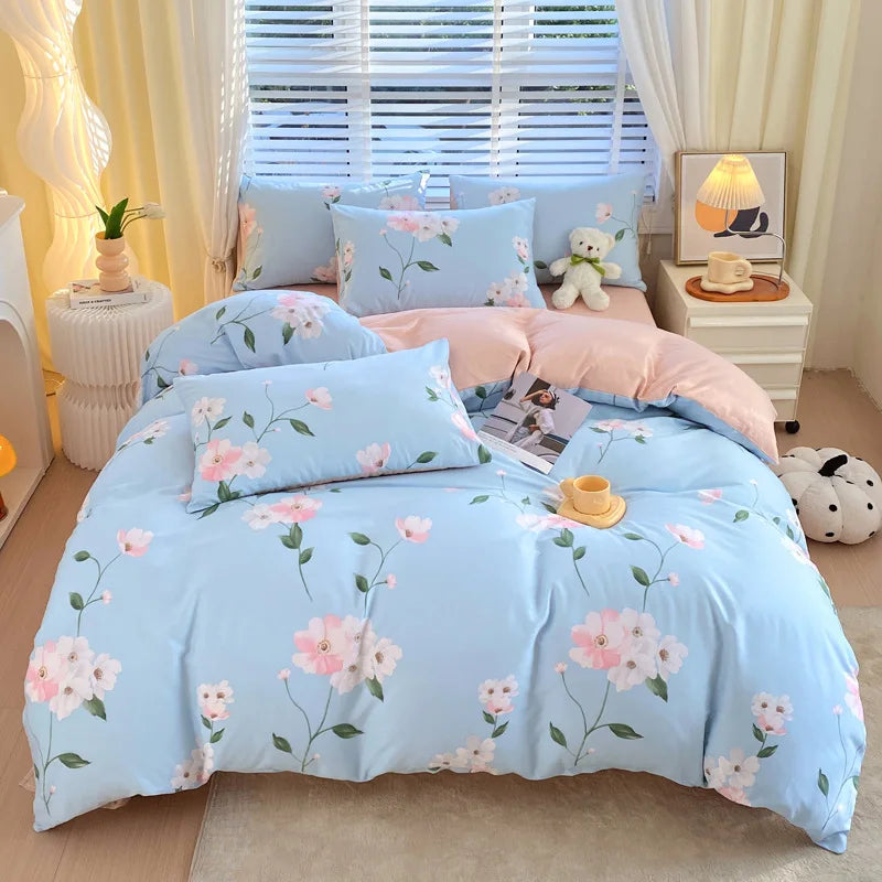 غطاء لحاف فردي قطني من DecorBites™ - غطاء لحاف لطيف على البشرة لسرير كينج فردي