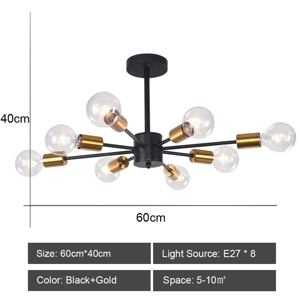 Decorbites™ Araña de Hierro Forjado Lámpara de Techo LED Accesorio de Iluminación Decorativa Moderna Vintage