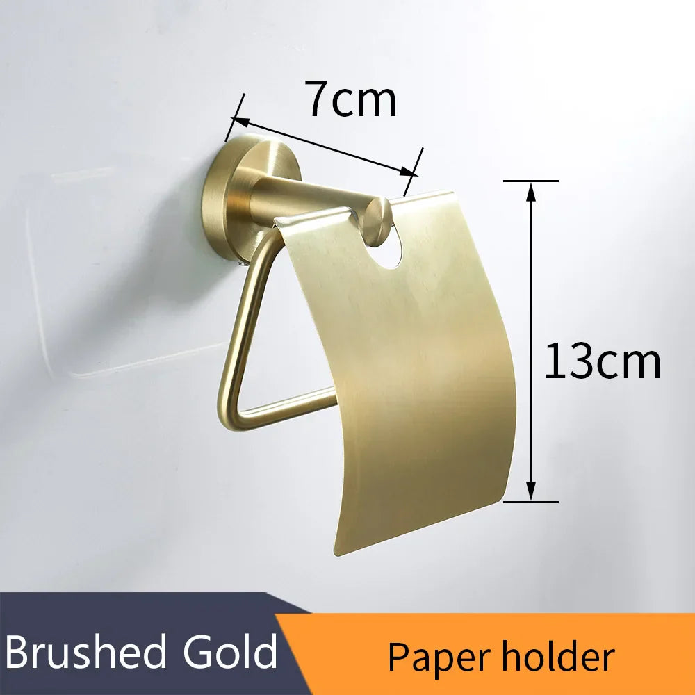 DecorBites™ Golden Swan Bath Hardware Set: Towel Rack, Toilet Paper Holder, Tissue Roll Holder