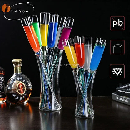 DecorBites™ Crystal Champagne Wine Glasses Cocktail Goblet Bar Party Drinking Cup 120/150ml