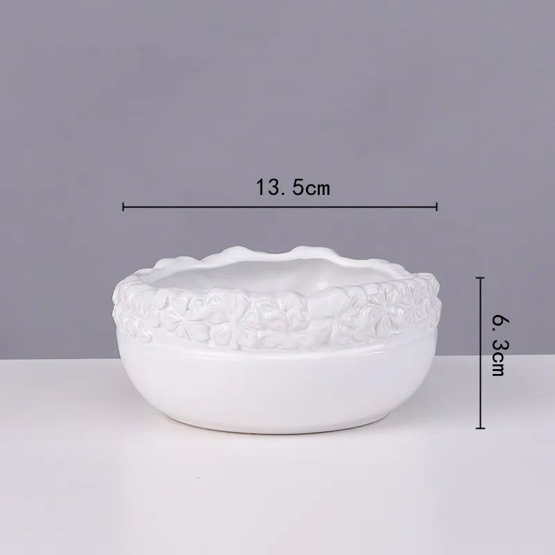 DecorBites™ Golden Edge Succulent Flower Pot Vase - Indoor Ceramic Planter Pot