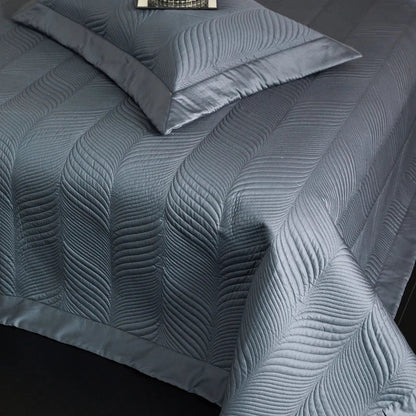 Decobites Luxe Egyptian Cotton Jacquard Bedding Set: Duvet, Bedspread, Sheet, Pillowcases