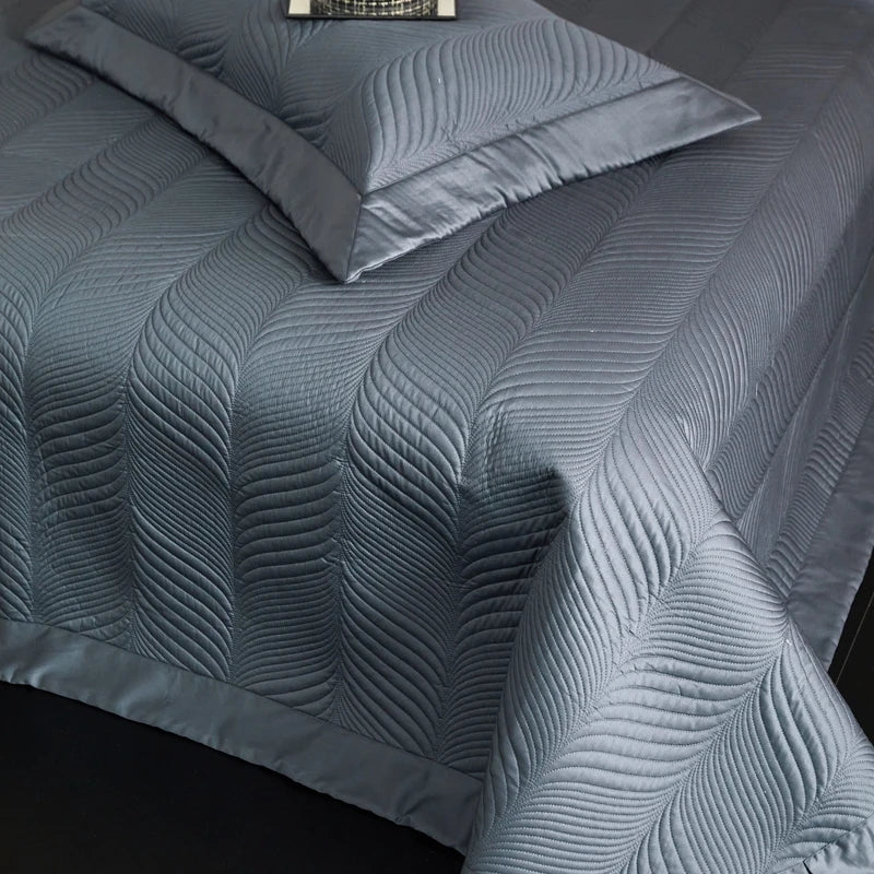 Conjunto de Ropa de Cama Jacquard de Algodón Egipcio Luxe™ Decorbites: Edredón, Cubrecama, Sábana, Fundas de Almohada