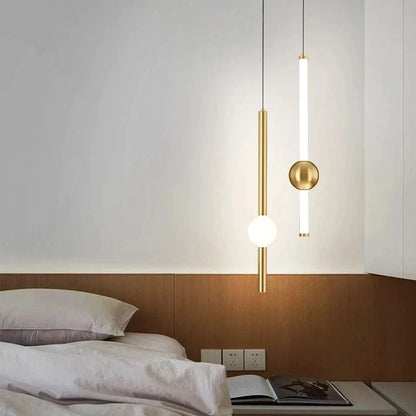 DecorBites™ Black Gold Ceiling Pendant for Bedside Bedroom LED Modern Hanging Light