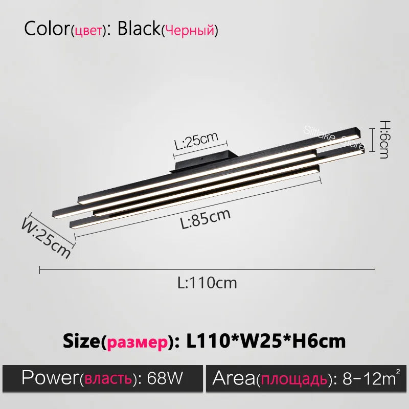 ثريا ديكوربايتس™ السوداء ذات الإضاءة LED بتصميم بسيط لغرفة المعيشة