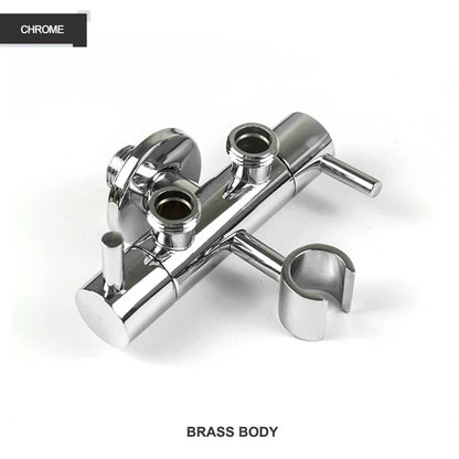 DecorBites™ Brass Bidet Shower Head with Double Outlet Angle Valve