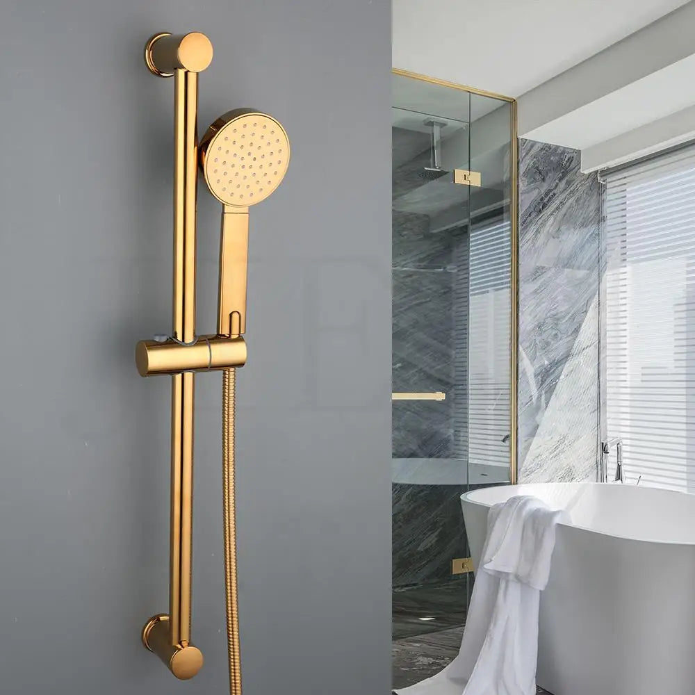 DecorBites™ Gold Finished Handheld Shower Rod Wall Mounted Double Hole Taps
