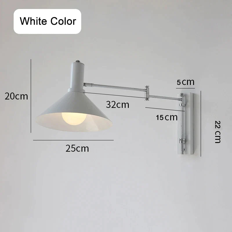 DecorBites™ Industrial Metal Wall Lamp with Extendable Arms for Bedside Reading