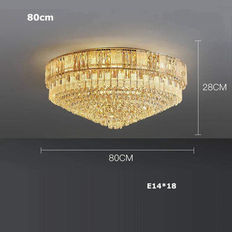 DecorBites™ K9 Crystal Gold Chandelier Lighting for Living Room