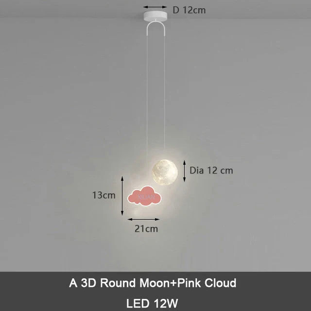 ديكوربايتس™ مصباح معلق للأطفال على شكل نجمة وقمر مع جهاز تحكم عن بعد للتحكم في الإضاءة