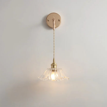 DecorBites™ مصباح حائط LED قابل للتعديل مصنوع من الزجاج الشفاف ومصباح بجانب السرير مصنوع من النحاس