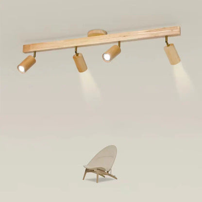 DecorBites™ LED Ceiling Lamp: Modern Wood Design with Spotlight for Various Spaces